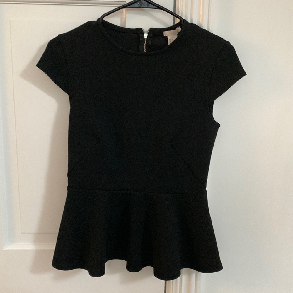 H&M black Peplum Top - Size 6